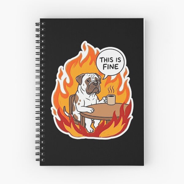 Item preview, Bullmastiff Relaxing In Fire Meme Art designed and sold by Flying Doggo.