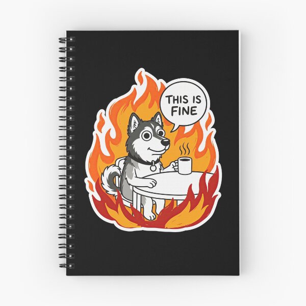 Item preview, Alaskan Malamute Fire Coffee Meme Art designed and sold by Flying Doggo.