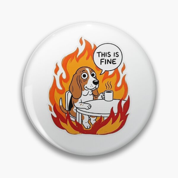 Item preview, Basset Hound This Is Fine Meme designed and sold by Flying Doggo.