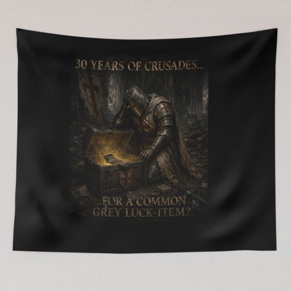 Item preview, 30 Years of Crusades Common Loot - Templar RPG Meme designed and sold by WhiteStrokeDesigns.
