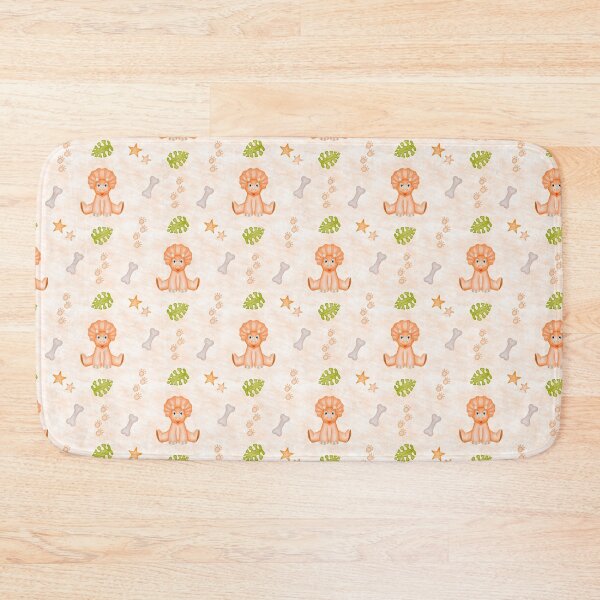 Item preview, Cute Boys Orange Triceratops Pattern - Cool Kids Dinosaur Print designed and sold by PatternUnique.