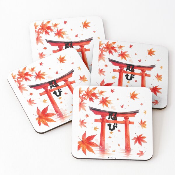 Item preview, Shinobi - Ninja | Torii Gate & Autumn Leaves | Japanese Design designed and sold by JapanMemoir.