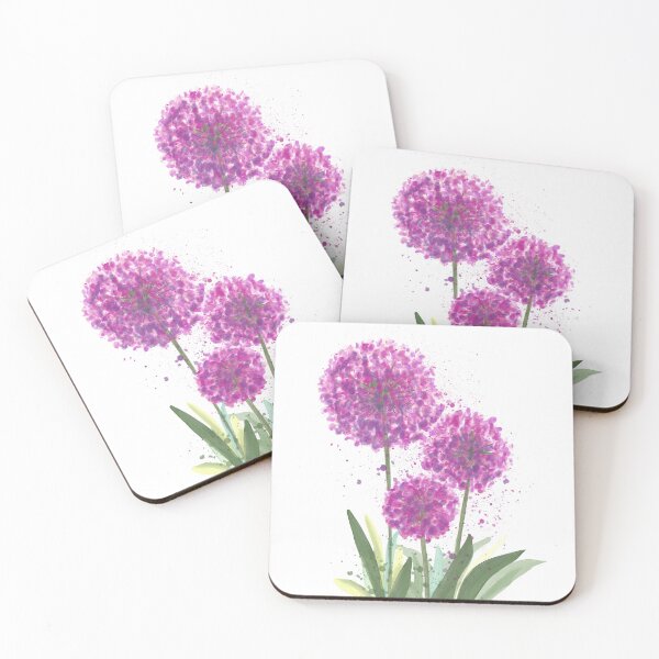 Item preview, Purple Allium Flower Watercolor Floral Art Gift for Plant Lovers designed and sold by LafinaArt.