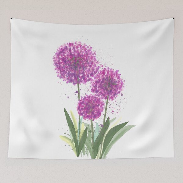 Item preview, Purple Allium Flower Watercolor Floral Art Gift for Plant Lovers designed and sold by LafinaArt.