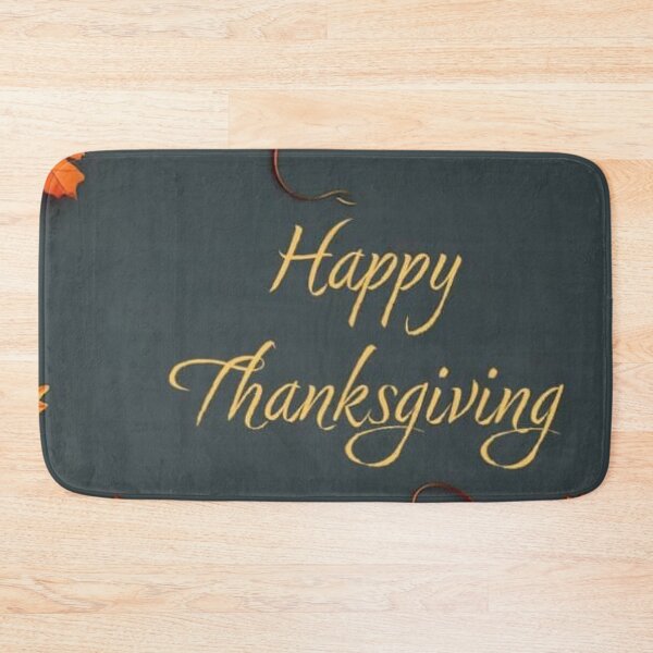 Item preview, Happy Thanksgiving Gold Lettering — Orange Autumn Leaves Dark Background designed and sold by LYAN-STORE.