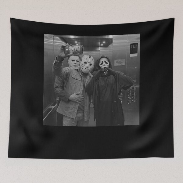 Item preview, Funny Halloween Tshirts Michael Myers Jason Voorhees Ghostface Elevator designed and sold by Dibarassi.