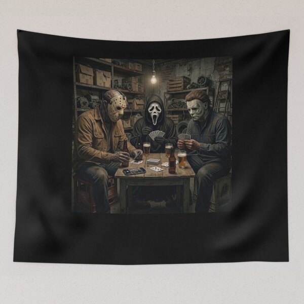 Item preview, Funny Halloween Tshirts Jason Voorhees Ghostface Michael Myers Poker Night designed and sold by Dibarassi.