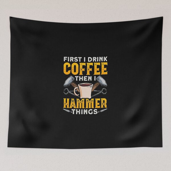 Item preview, 2 Coffee Hammer Things Black Graphic designed and sold by corlobfrin.