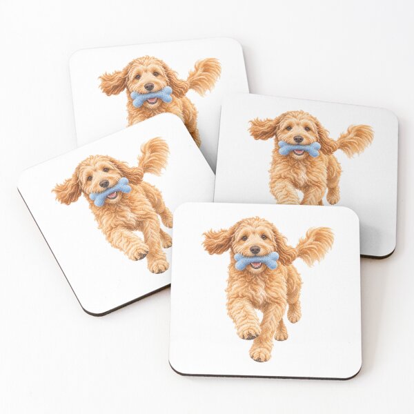 Item preview, Happy Goldendoodle Running With His Favorite Toy designed and sold by Russell Thorne.