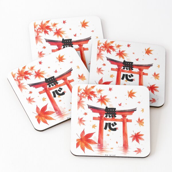 Item preview, Mushin - No Mind | Torii Gate & Autumn Leaves | Japanese Design designed and sold by JapanMemoir.