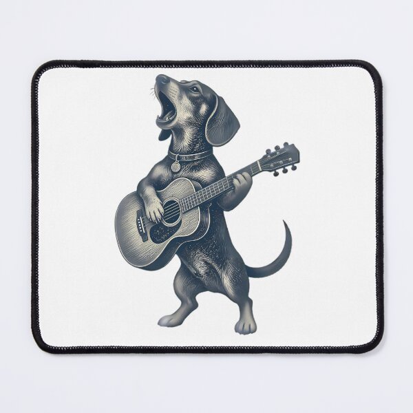 Item preview, Singing Dachshund Playing Acoustic Guitar designed and sold by Linework Studio.