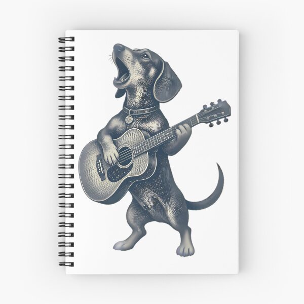 Item preview, Singing Dachshund Playing Acoustic Guitar designed and sold by Linework Studio.