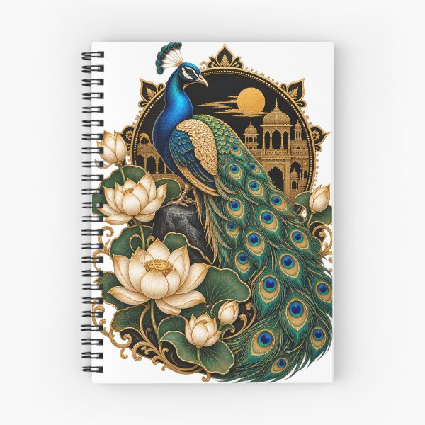 Item preview, Royal Indian Peacock & Lotus – Luxury Gold Pichwai Inspired Art designed and sold by Dr. Heartbeat.