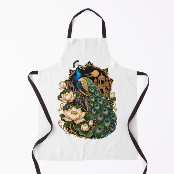 Item preview, Royal Indian Peacock & Lotus – Luxury Gold Pichwai Inspired Art designed and sold by Dr. Heartbeat.