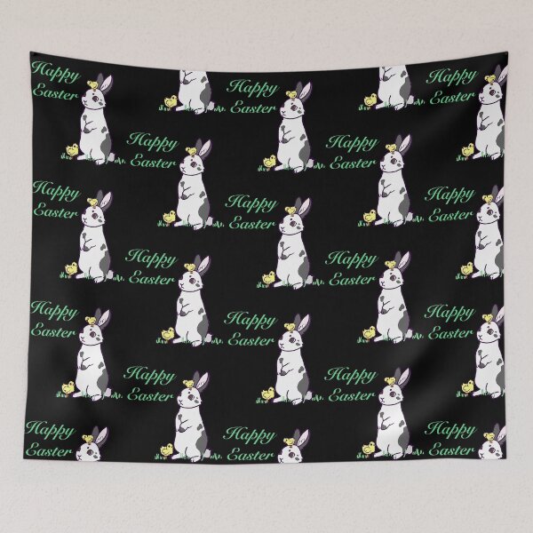 Item preview, Happy Easter Black And White Bunny designed and sold by MeanMachine603.