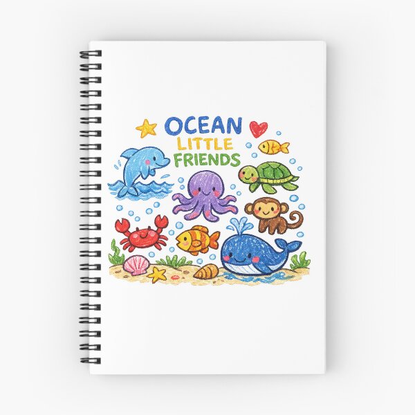 Item preview, Ocean Little Friends – Cute Sea Animals Crayon Drawing designed and sold by mbmstores.