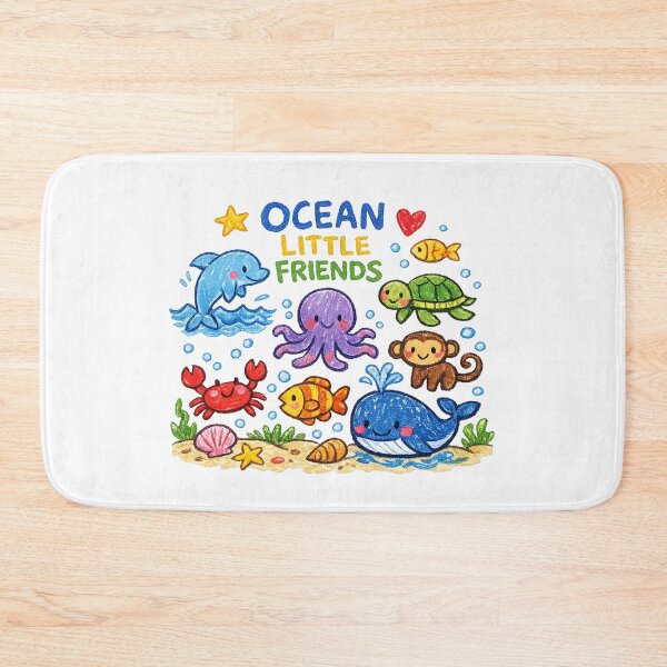 Item preview, Ocean Little Friends – Cute Sea Animals Crayon Drawing designed and sold by mbmstores.