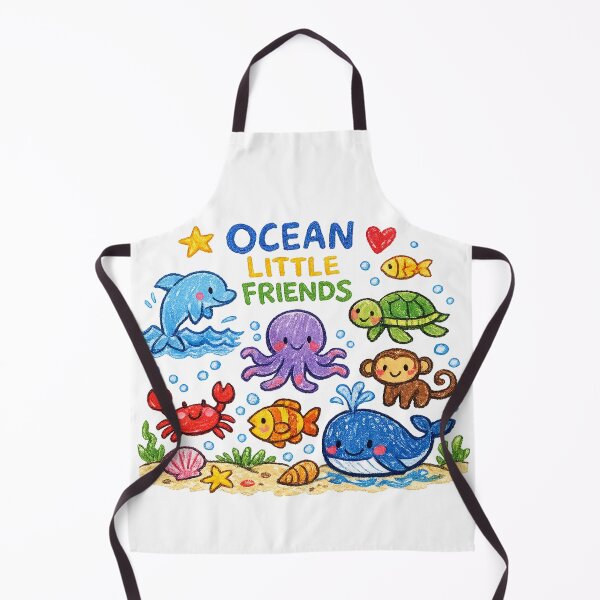Item preview, Ocean Little Friends – Cute Sea Animals Crayon Drawing designed and sold by mbmstores.