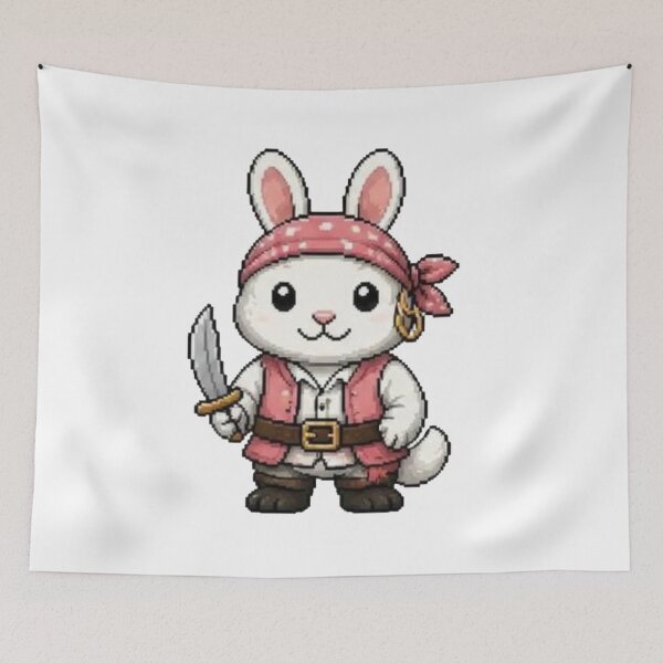 Item preview, Pixel Pirate Bunny | Cute Animal Gift designed and sold by Icareis-Studios.