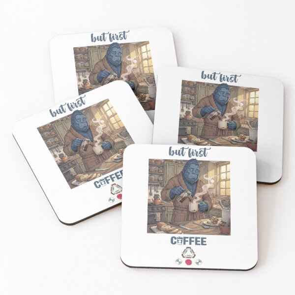 Item preview, The Cryptid Who Can't Even: Blue Sasquatch Morning Coffee designed and sold by Whimsy Trail Co.