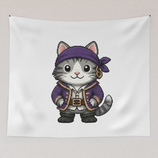 Item preview,  Pixel Pirate Cat | Retro Kitty Gift designed and sold by Icareis-Studios.