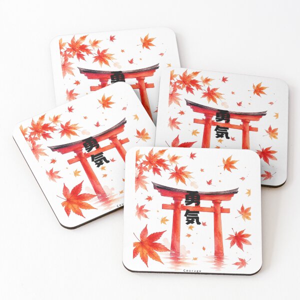 Item preview, Yuuki - Courage | Torii Gate & Autumn Leaves | Japanese Design designed and sold by JapanMemoir.