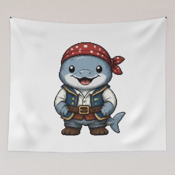 Item preview, Pixel Pirate Dolphin | Ocean Animal Gift designed and sold by Icareis-Studios.