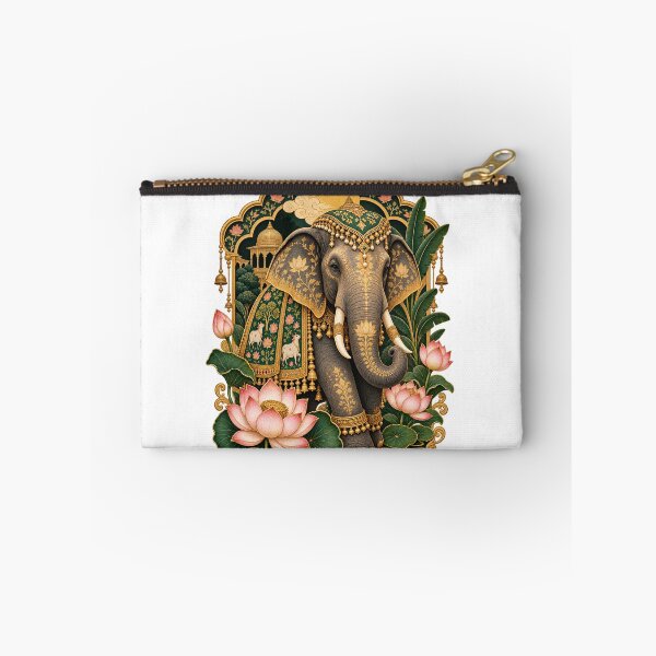 Item preview, Royal Indian Elephant & Lotus – Pichwai Inspired Luxury Art designed and sold by Dr. Heartbeat.