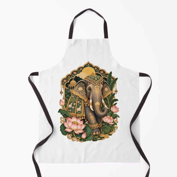 Item preview, Royal Indian Elephant & Lotus – Pichwai Inspired Luxury Art designed and sold by Dr. Heartbeat.