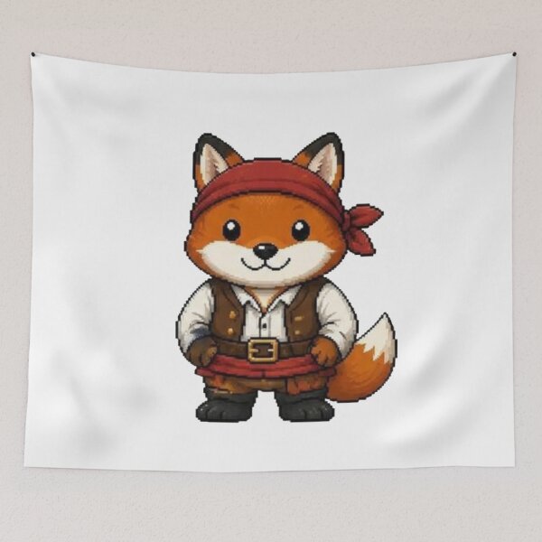 Item preview, Pixel Pirate Fox | Retro Animal Gift designed and sold by Icareis-Studios.