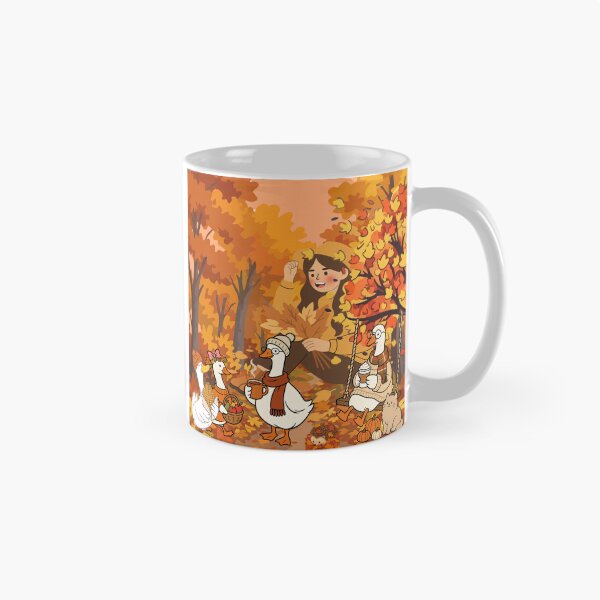Item preview, Cozy Autumn Picnic with Cute Geese & Girl - Aesthetic Fall Forest Art designed and sold by EfyTR.