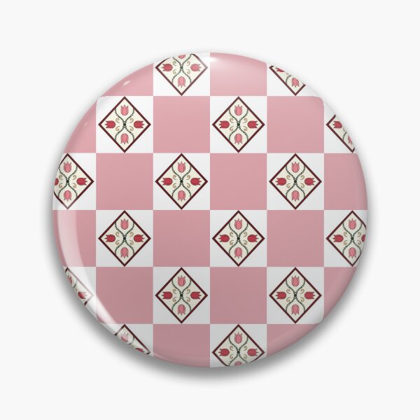 Item preview, Pink Gingham Folk Floral Pattern designed and sold by Little Dora Art.