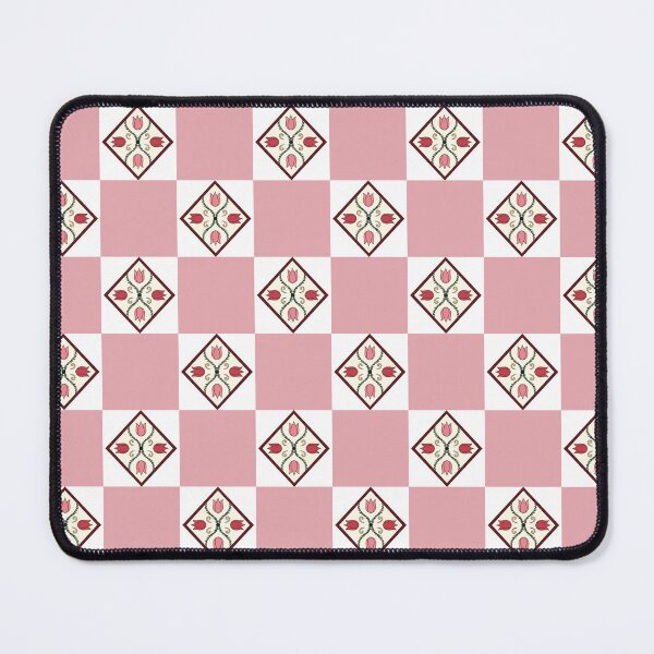 Item preview, Pink Gingham Folk Floral Pattern designed and sold by Little Dora Art.