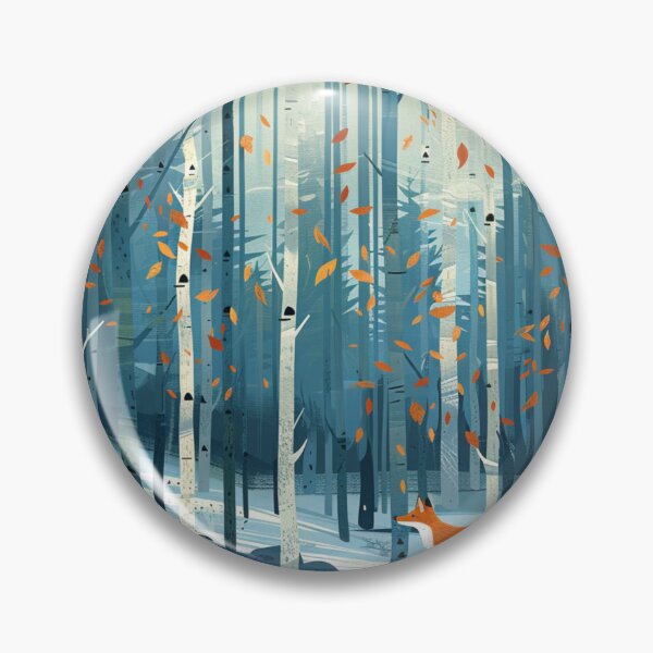 Item preview, Red Fox Walking in Birch Forest Woodland Art designed and sold by GrinGalore.