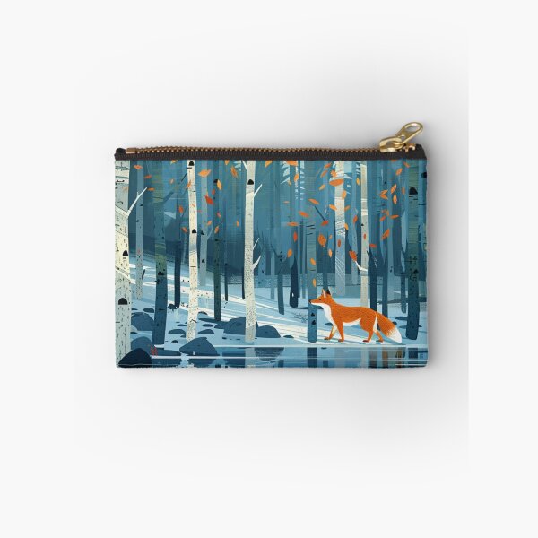 Item preview, Red Fox Walking in Birch Forest Woodland Art designed and sold by GrinGalore.