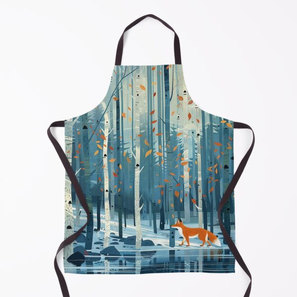 Item preview, Red Fox Walking in Birch Forest Woodland Art designed and sold by GrinGalore.