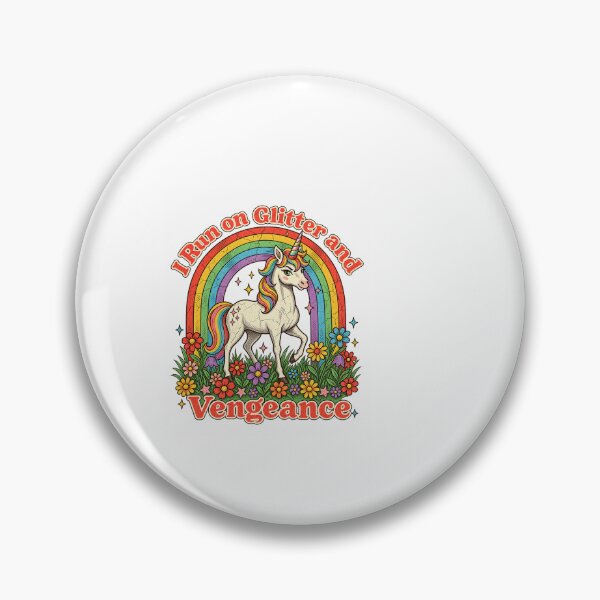 Item preview, I Run On Glitter And Vengeance Funny Sarcastic Retro Unicorn designed and sold by SEINENGAPPI18.