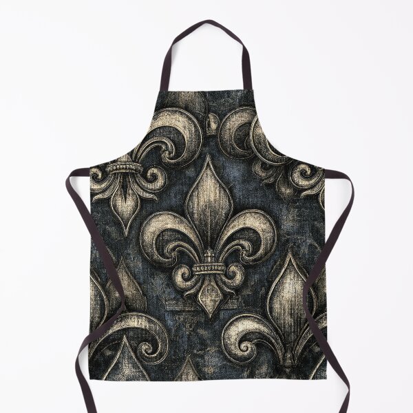 Item preview, Majestic Silver Fleur-de-Lis on Midnight Iron designed and sold by Piotrek0001.