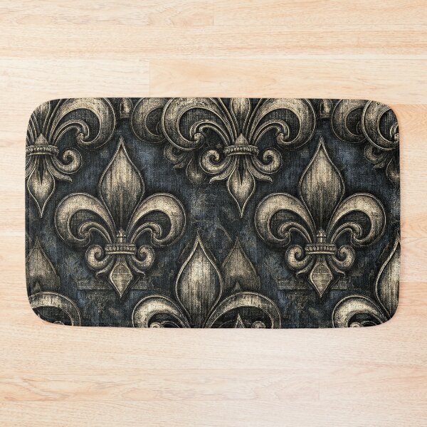 Item preview, Majestic Silver Fleur-de-Lis on Midnight Iron designed and sold by Piotrek0001.