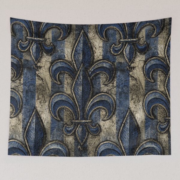 Item preview, Antique Blue Fleur-de-Lis Sanctuary Art designed and sold by Piotrek0001.