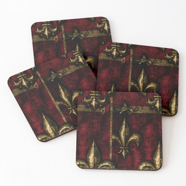Item preview, Royal Golden Fleur-de-Lis on Crimson Velvet designed and sold by Piotrek0001.