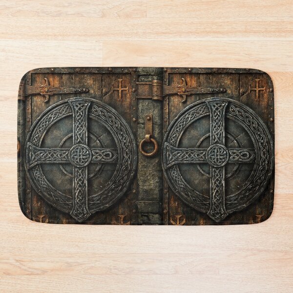 Item preview, Mystic Castle Sanctuary Door Relief - Medieval Art designed and sold by Piotrek0001.