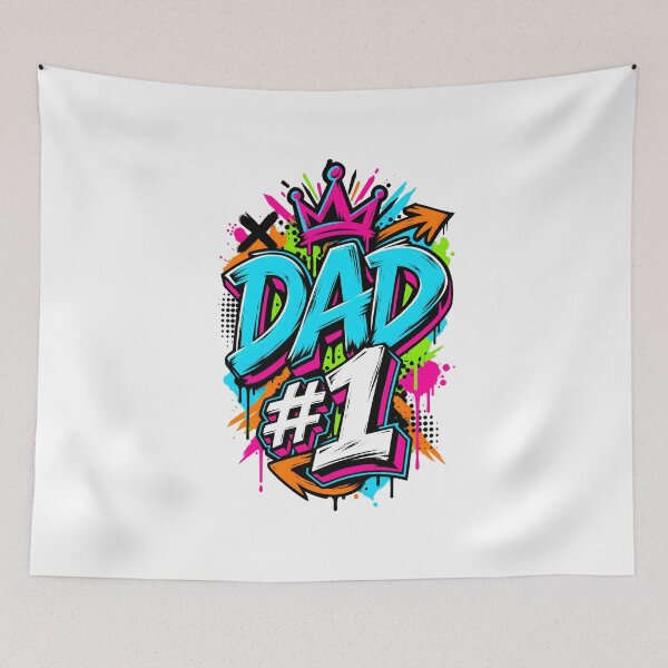 Item preview, Dad #1 Bold Streetwear Graffiti Typography Gift designed and sold by Artycom.