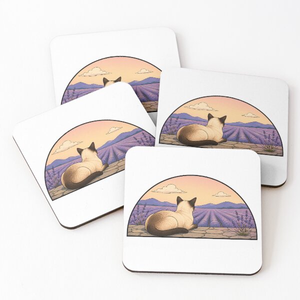 Item preview, Siamese Cat Lavender Field Provence Sunset designed and sold by Old's Cool Cat Studio.