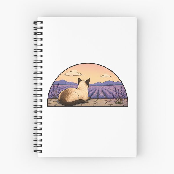 Item preview, Siamese Cat Lavender Field Provence Sunset designed and sold by Old's Cool Cat Studio.