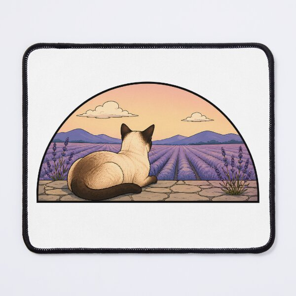 Item preview, Siamese Cat Lavender Field Provence Sunset designed and sold by Old's Cool Cat Studio.