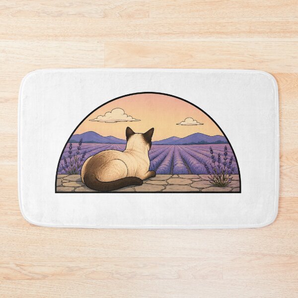 Item preview, Siamese Cat Lavender Field Provence Sunset designed and sold by Old's Cool Cat Studio.
