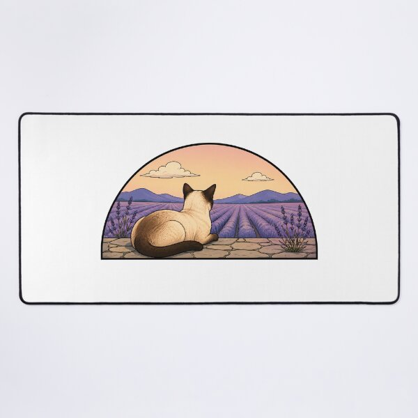 Item preview, Siamese Cat Lavender Field Provence Sunset designed and sold by Old's Cool Cat Studio.