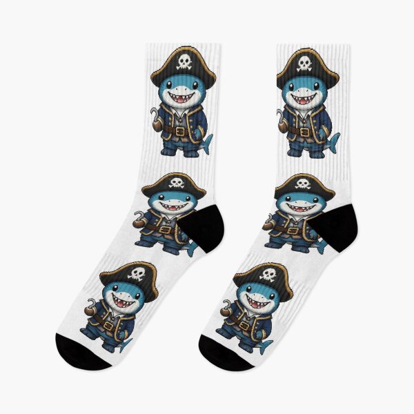 Item preview, Pixel Pirate Shark | Ocean Animal Gift designed and sold by Icareis-Studios.