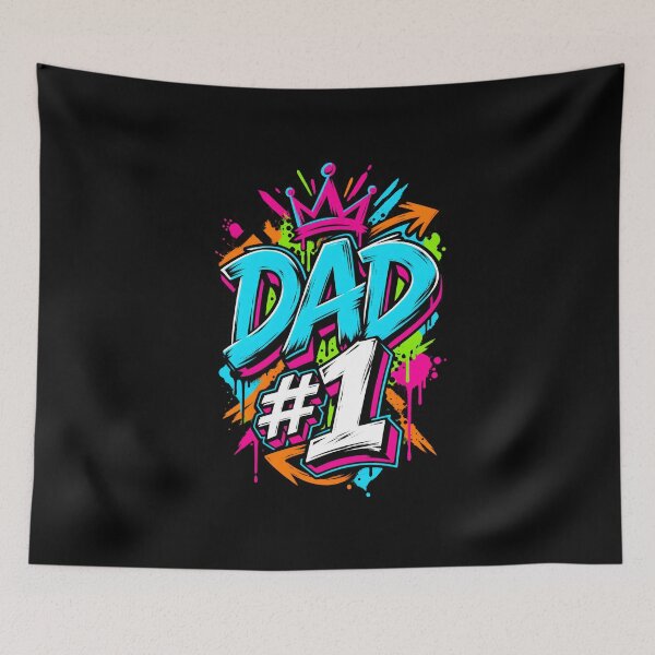 Item preview, Dad #1 Bold Streetwear Graffiti Typography Gift designed and sold by Artycom.